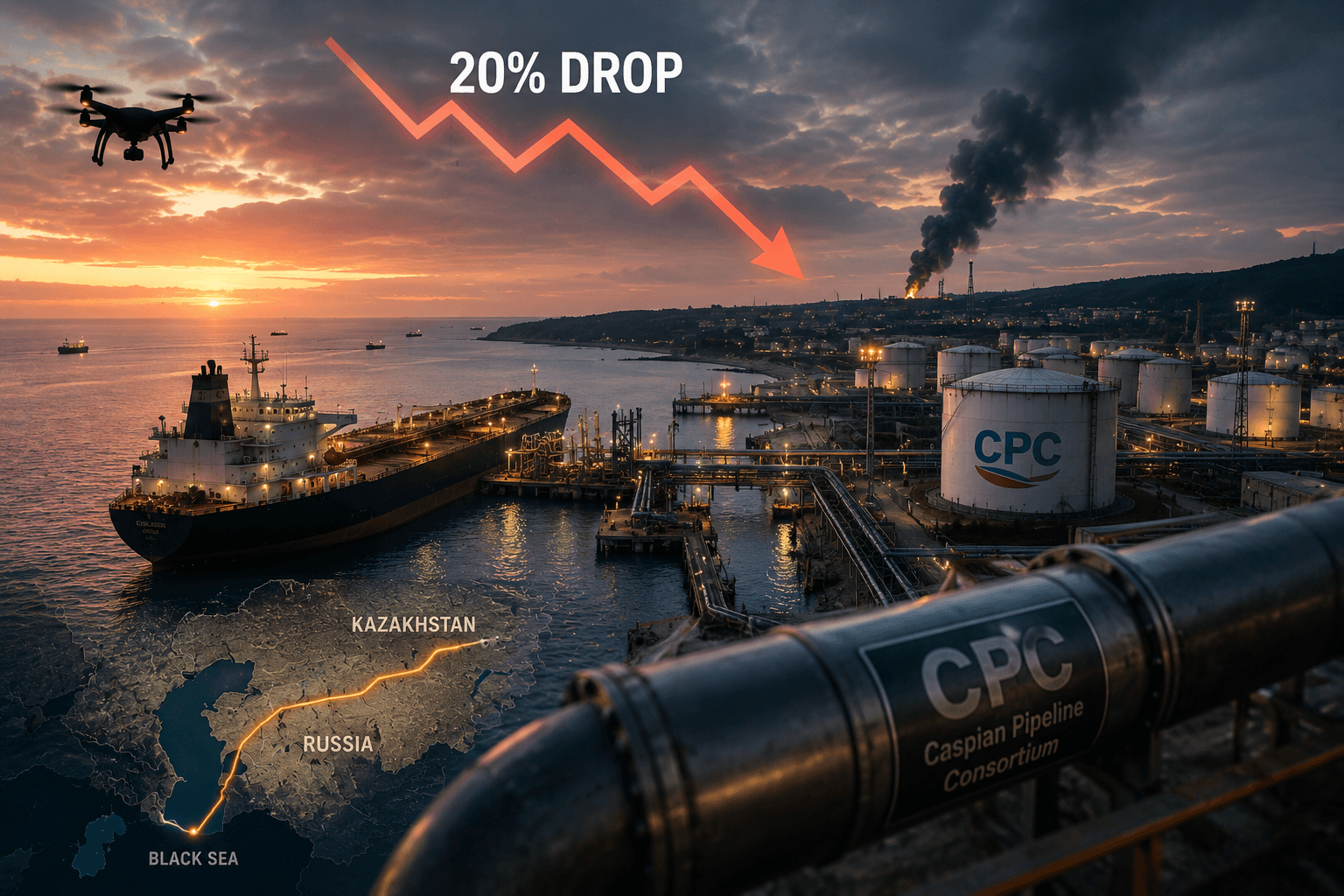 Drone Attacks Cut CPC Oil Loadings by a Fifth as Kazakhstan’s Export Route Comes Under Pressure
